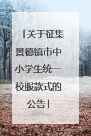关于征集景德镇市中小学生统一校服款式的公告