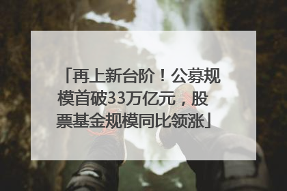 再上新台阶！公募规模首破33万亿元，股票基金规模同比领涨
