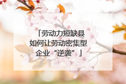 劳动力短缺县 如何让劳动密集型企业“逆袭”