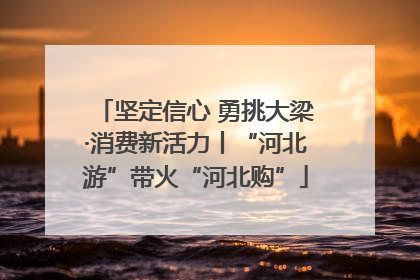 坚定信心 勇挑大梁·消费新活力丨“河北游”带火“河北购”