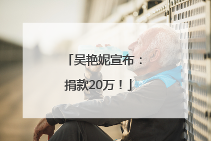 吴艳妮宣布：捐款20万！
