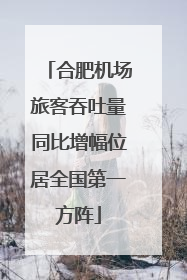 合肥机场旅客吞吐量同比增幅位居全国第一方阵