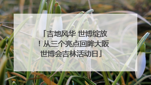 吉地风华 世博绽放！从三个亮点回眸大阪世博会吉林活动日
