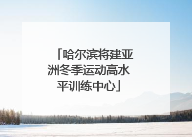 哈尔滨将建亚洲冬季运动高水平训练中心
