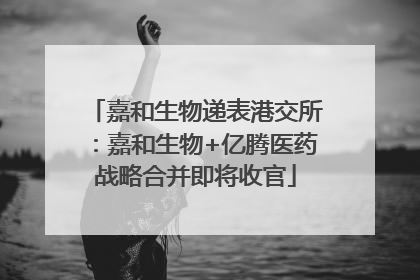 嘉和生物递表港交所：嘉和生物+亿腾医药战略合并即将收官