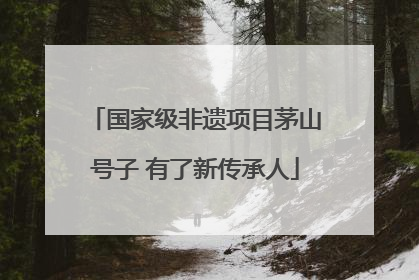 国家级非遗项目茅山号子 有了新传承人
