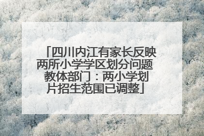 四川内江有家长反映两所小学学区划分问题 教体部门：两小学划片招生范围已调整