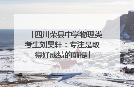 四川荣县中学物理类考生刘昊轩：专注是取得好成绩的前提