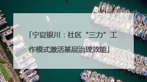 宁夏银川：社区“三力”工作模式激活基层治理效能