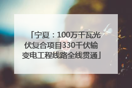 宁夏：100万千瓦光伏复合项目330千伏输变电工程线路全线贯通
