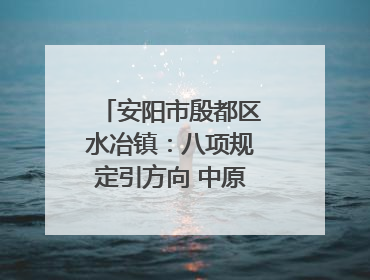 安阳市殷都区水冶镇：八项规定引方向 中原第一镇谱新章