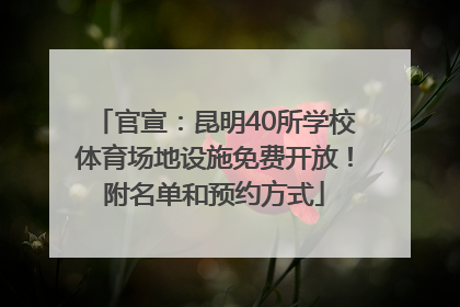 官宣：昆明40所学校体育场地设施免费开放！附名单和预约方式