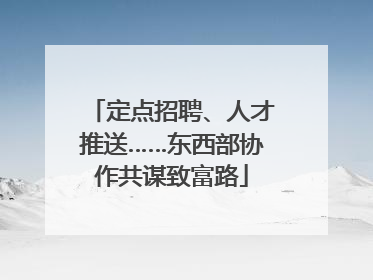 定点招聘、人才推送……东西部协作共谋致富路