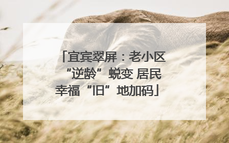 宜宾翠屏：老小区“逆龄”蜕变 居民幸福“旧”地加码