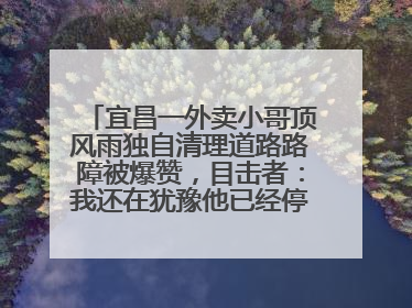 宜昌一外卖小哥顶风雨独自清理道路路障被爆赞，目击者：我还在犹豫他已经停车清障了