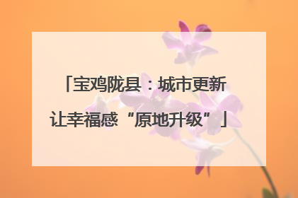 宝鸡陇县：城市更新 让幸福感“原地升级”
