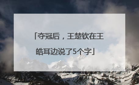 夺冠后，王楚钦在王皓耳边说了5个字