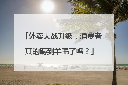 外卖大战升级，消费者真的薅到羊毛了吗？