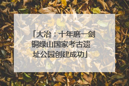 大冶：十年磨一剑 铜绿山国家考古遗址公园创建成功