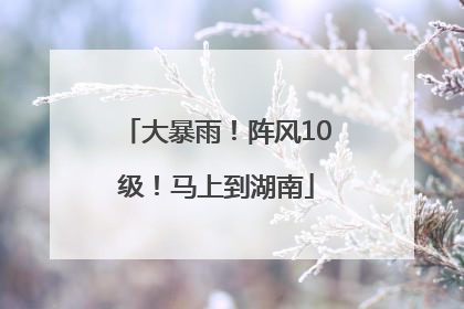 大暴雨！阵风10级！马上到湖南