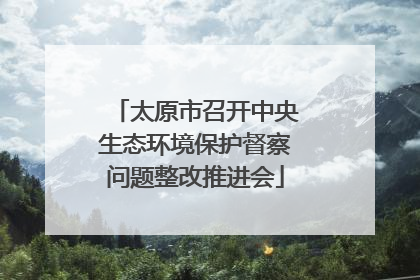 太原市召开中央生态环境保护督察问题整改推进会