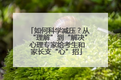 如何科学减压？从“理解”到“解决” 心理专家给考生和家长支“心”招