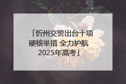 忻州交警出台十项硬核举措 全力护航2025年高考