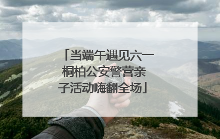 当端午遇见六一 桐柏公安警营亲子活动嗨翻全场