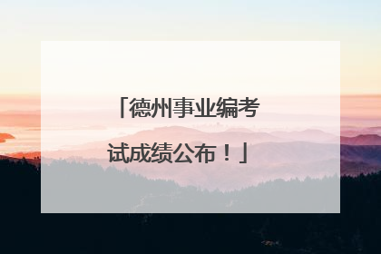 德州事业编考试成绩公布！