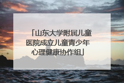 山东大学附属儿童医院成立儿童青少年心理健康协作组