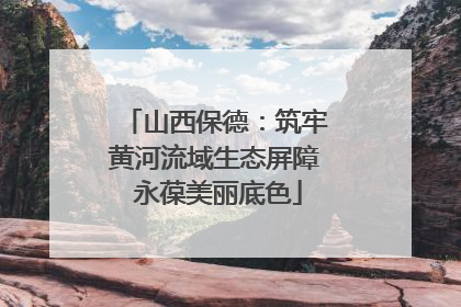 山西保德：筑牢黄河流域生态屏障 永葆美丽底色