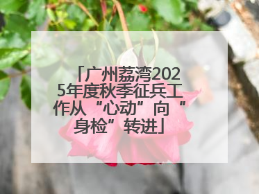 广州荔湾2025年度秋季征兵工作从“心动”向“身检”转进
