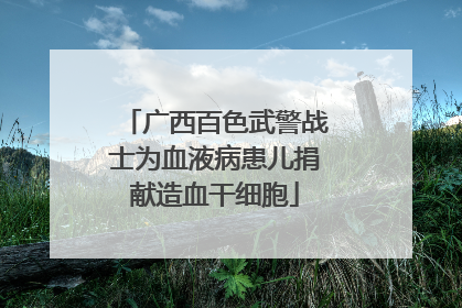 广西百色武警战士为血液病患儿捐献造血干细胞