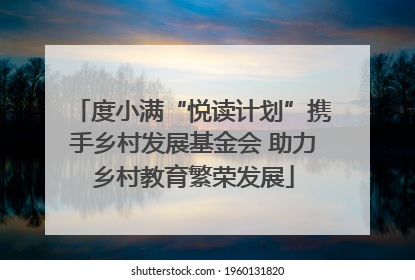 度小满“悦读计划”携手乡村发展基金会 助力乡村教育繁荣发展