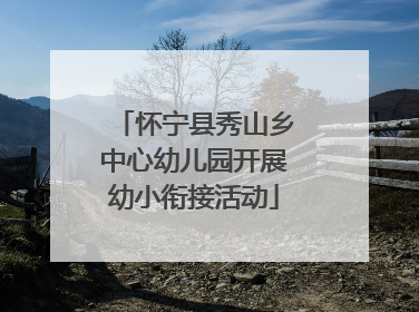 怀宁县秀山乡中心幼儿园开展幼小衔接活动
