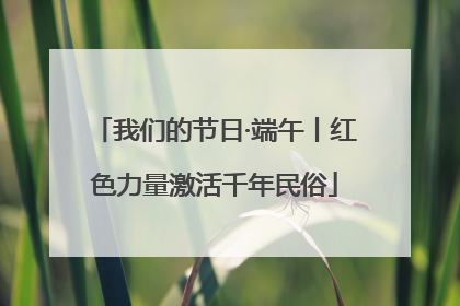 我们的节日·端午丨红色力量激活千年民俗