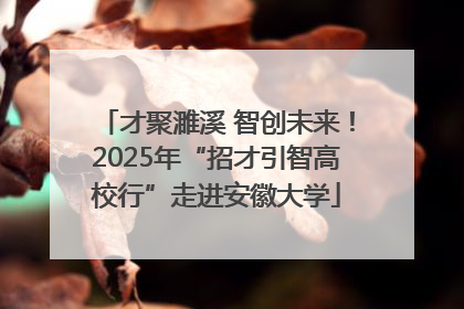 才聚濉溪 智创未来！2025年“招才引智高校行”走进安徽大学