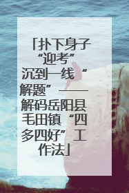 扑下身子“迎考” 沉到一线“解题”——解码岳阳县毛田镇“四多四好”工作法