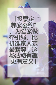 投票定“养宠公约”、为爱宠做牵引绳、比拼谁家人宠最默契，这场活动有趣更有意义