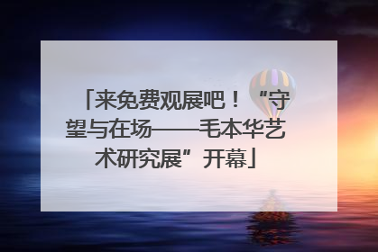 来免费观展吧！“守望与在场——毛本华艺术研究展”开幕