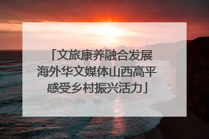 文旅康养融合发展 海外华文媒体山西高平感受乡村振兴活力