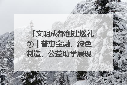 文明成都创建巡礼⑦｜普惠金融、绿色制造、公益助学展现城市文明底色