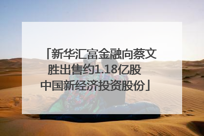新华汇富金融向蔡文胜出售约1.18亿股中国新经济投资股份