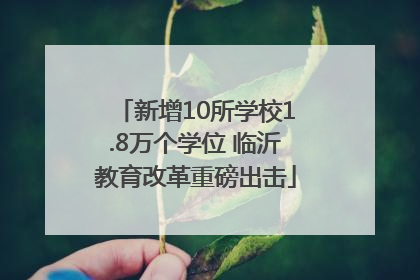 新增10所学校1.8万个学位 临沂教育改革重磅出击
