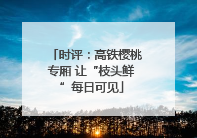 时评：高铁樱桃专厢 让“枝头鲜”每日可见