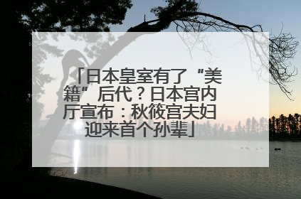 日本皇室有了“美籍”后代？日本宫内厅宣布：秋筱宫夫妇迎来首个孙辈