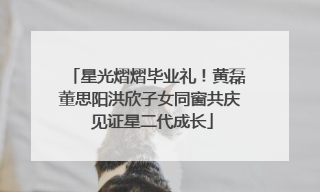 星光熠熠毕业礼！黄磊董思阳洪欣子女同窗共庆 见证星二代成长