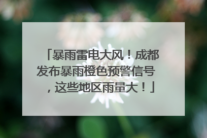暴雨雷电大风！成都发布暴雨橙色预警信号，这些地区雨量大！