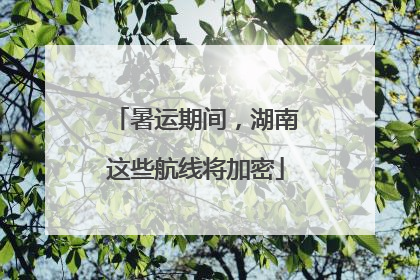 暑运期间，湖南这些航线将加密