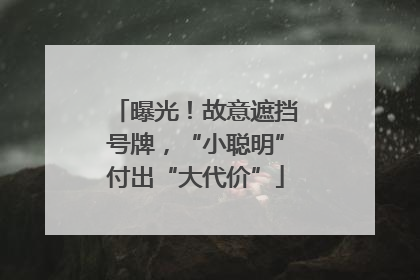 曝光！故意遮挡号牌，“小聪明”付出“大代价”